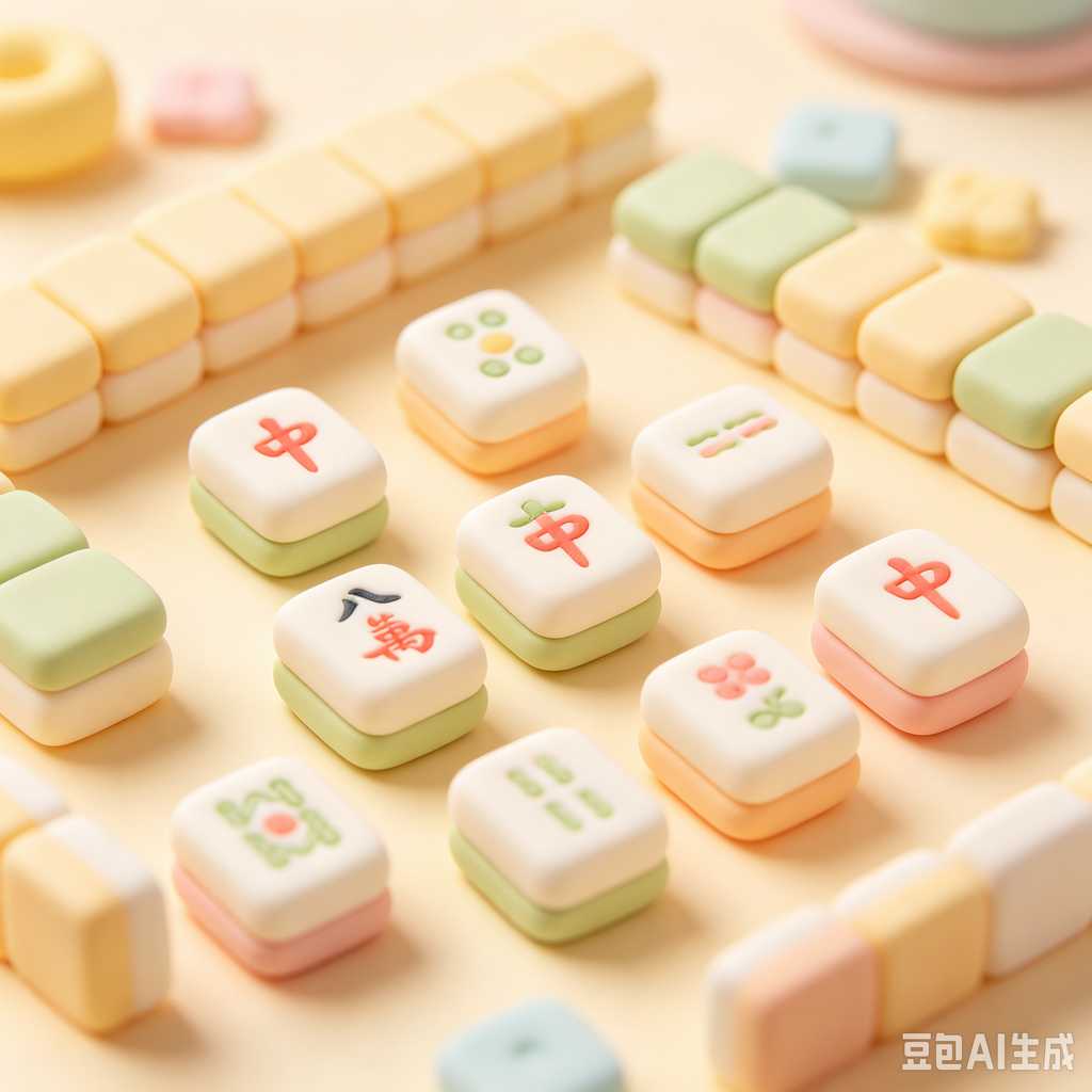 flat print mahjong set